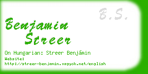 benjamin streer business card